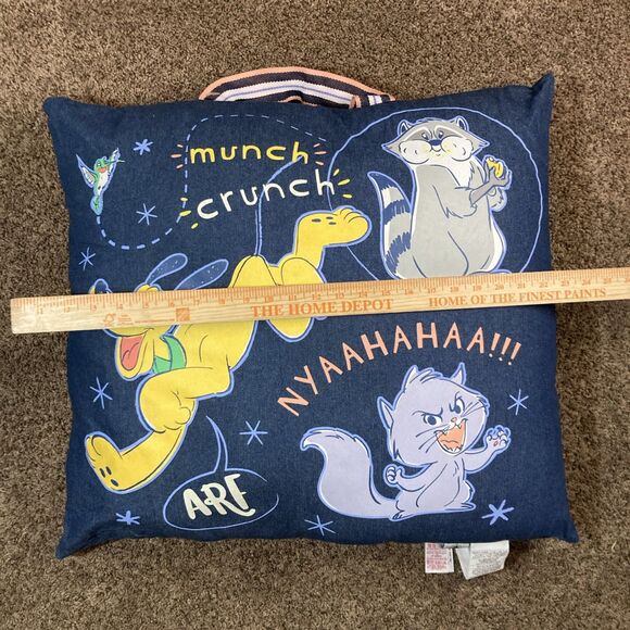 Disney Parks Critter Choas Travel Pillow Cushion Meeko Flit Pluto 26" x 26" - Picture 5 of 9